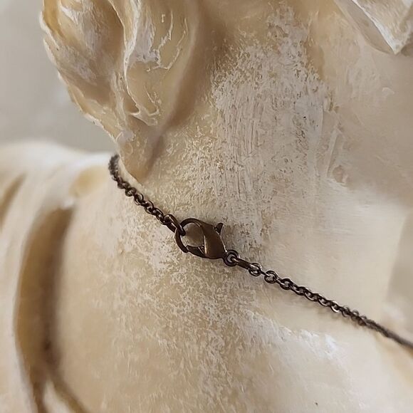 Antique Look Dome Covered Rose Picture Pendant Decorative Encased Necklace - Picture 5 of 7